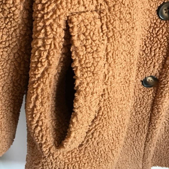 TIME AND TRU Faux Sherpa Teddy Coat Jacket Tan Women’s Plus Size 2X 20W 22W - Picture 5 of 16